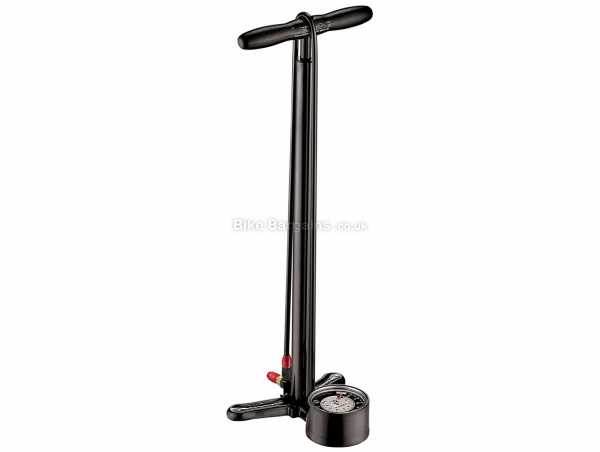 Lezyne Classic Floor Drive Track Pump 220psi, for Presta & Schrader valves, weighs 1.7kg, measures 15cm by 20cm by 63cm, made from Alloy, Steel & Wood, Black