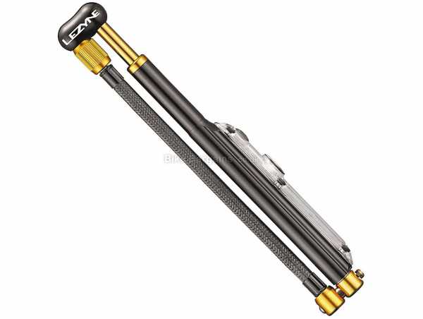 Lezyne Digital Shock Drive Suspension Pump Alloy Shock Pump for Schrader valves, 350psi, weighs 109g, measures 22cm, Black, Gold