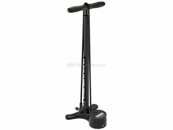 Lezyne Gravel Digital Drive Track Pump Steel Track Pump for Presta & Schrader valves, 100psi, weighs 1.55kg, measures 66cm, Black