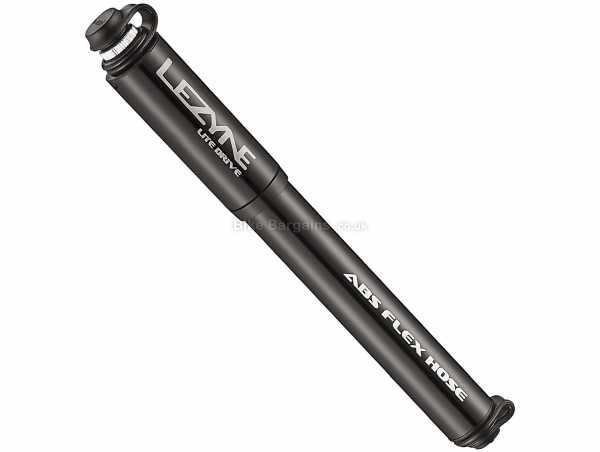 Lezyne Lite Drive Mini Pump 160psi, for Presta valves, weighs 80g, measures 180mm by 216mm, made from Alloy, Black