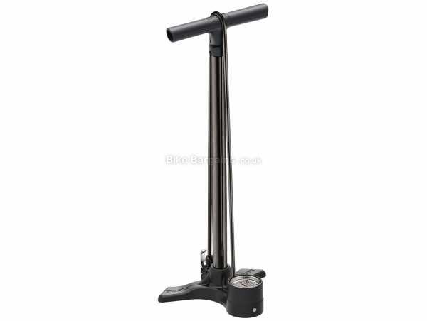Lezyne Macro Floor Drive DV Track Pump 220psi, for Presta & Schrader valves, weighs 1.45kg, measures 15cm by 20cm by 63cm, made from Steel, Black, Red
