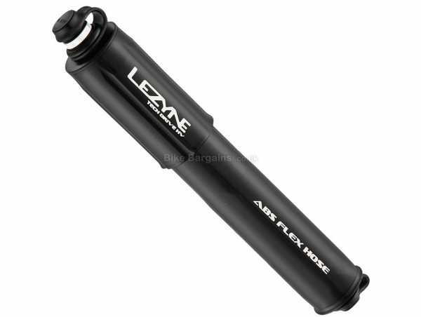 Lezyne Tech Drive HV Mini Pump 90psi, for Presta & Schrader valves, weighs 111g, measures 170mm by 216mm, made from Alloy, Black
