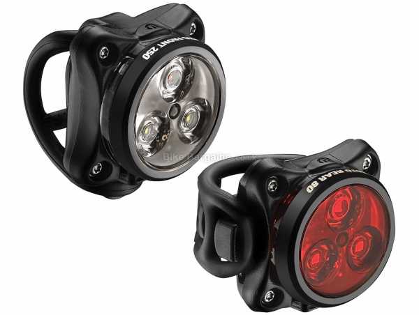 Lezyne Zecto Drive 250 80 Front Rear Lights 250 Lumens, 80 Lumens, Front & Rear Lights, weighs 94g, made from Nylon & Alloy, Black, White, Red