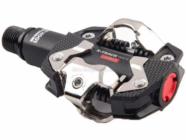 Look X-Track Race Carbon Pedals 9/16", Clipless Pedals, weighs 444g, made from Carbon & Steel, Black, Silver, Red