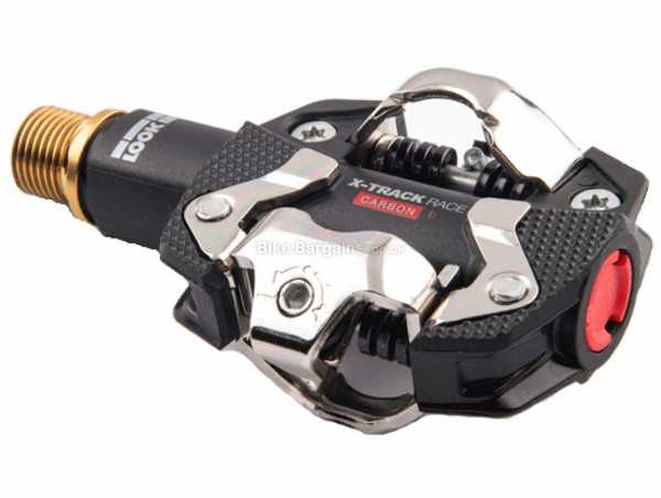 Look X-Track Race Carbon Ti Pedals 9/16", Clipless Pedals, weighs 404g, made from Carbon & Titanium, Black, Silver, Red