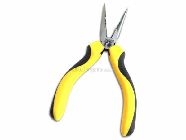 Pedros Needle Nose Pliers 150mm, Black, Yellow, Silver, weighs 181g, made from Steel with PVC handle