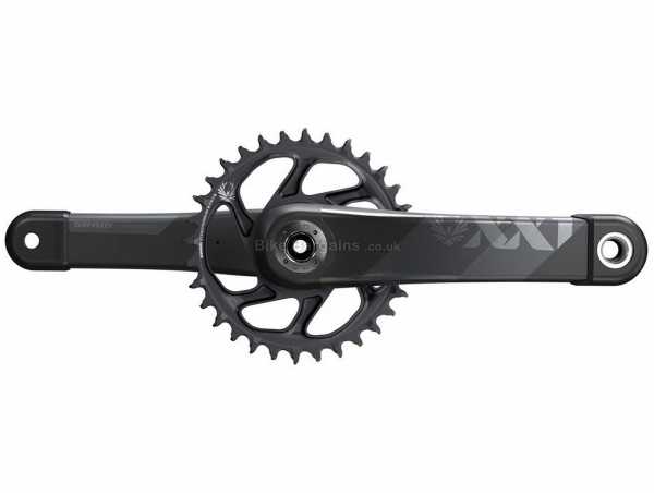 SRAM X01 Eagle DUB 12 Speed Chainset 170mm, 175mm, 12 Speed, Single Chainring, weighs 471g, made from Alloy, Black, Grey, White