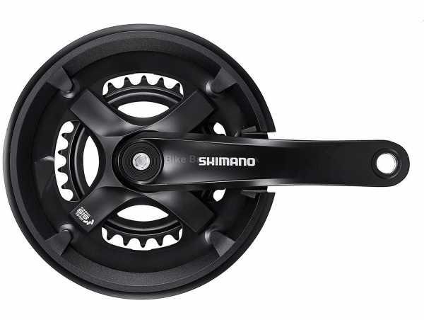Shimano Tourney FC-TY501 8 Speed Chainset 8 Speed Tourney Triple Chainset, weighs 1.03kg, Black, made from Steel