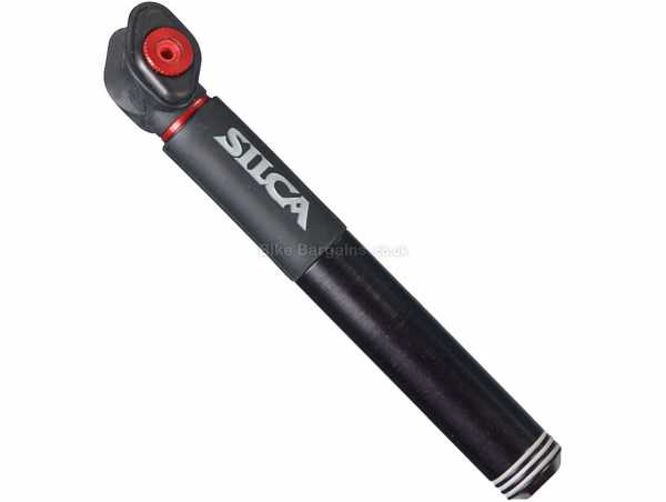Silca Pocket Impero Pump 89psi, for Presta valves, weighs 150g, measures 203mm, made from Alloy & Leather, Grey, Black, Red
