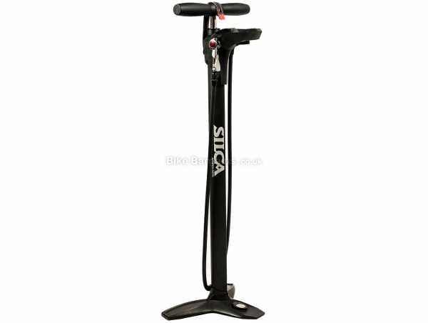 Silca Super Pista Digital Track Pump 220psi, for Presta & Schrader valves, weighs 1.91kg, measures 76cm, made from Alloy, Steel, Wood & Leather, Black