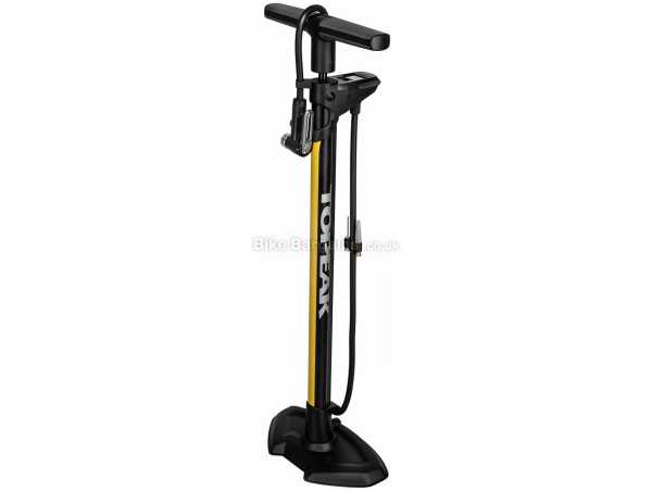 Topeak Joe Blow Pro Digital Track Pump 100psi, for Presta & Schrader valves, weighs 1.97kg, measures 73cm by 25cm by 16cm, made from Steel & Plastic, Black, Yellow