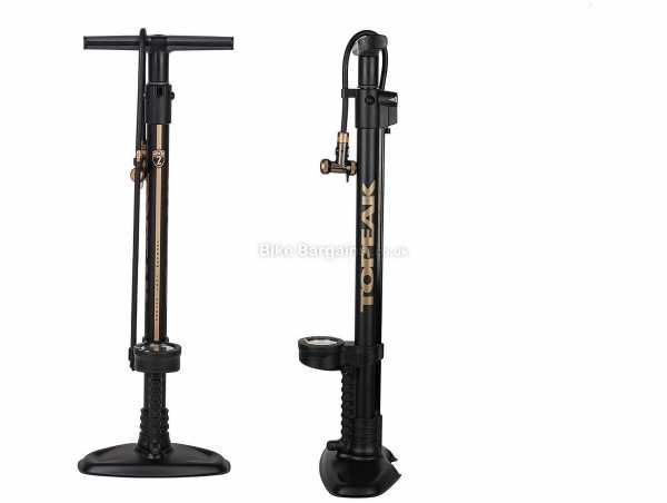 Topeak Joe Blow Tubi 2 Stage Track Pump 160psi, for Presta & Schrader valves, weighs 2.4kg, measures 74cm, made from Alloy, Brown, Black