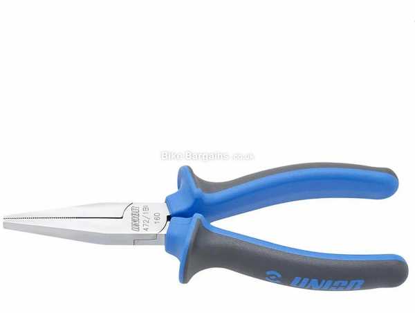 Unior Flat Nose Pliers Black, Blue, Silver, weighs 146g, made from Steel with PVC handle