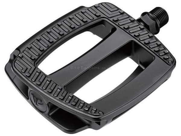 VP Components VP571 Pedals Alloy Flat Road, MTB Pedals, weighs 300g, 9/16", Black, made from Nylon & Steel