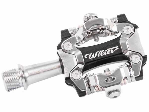 Wilier Alu CNC MTB Pedals Clipless MTB Pedals, weighs 356g, 9/16", Black, Silver, made from Alloy & Steel