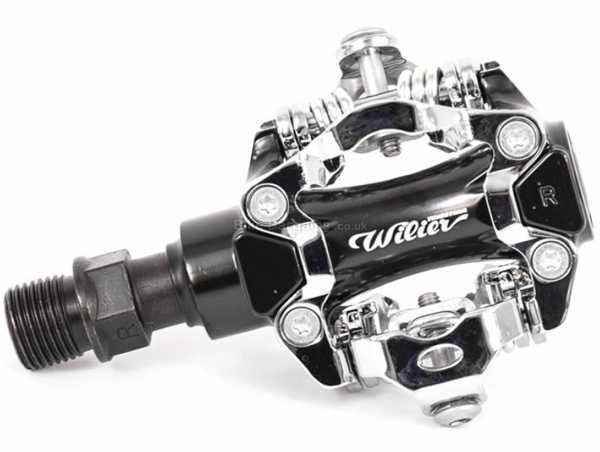 Wilier MTB Pedals Alloy Clipless MTB Pedals, weighs 356g, 9/16", Black, Silver, made from Alloy & Steel
