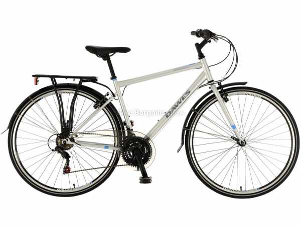 Dawes Windermere Hybrid City Bike 2022 19", Silver, Steel Frame, Tourney 18 Speed Groupset, Caliper Brakes, 700c Wheels, 16kg