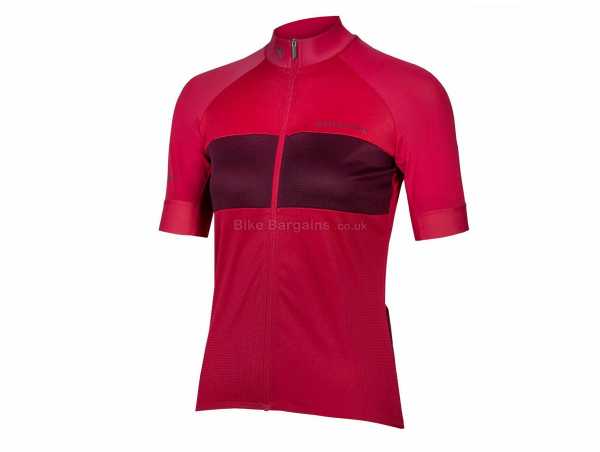 Endura Ladies FS260 Pro Short Sleeve Jersey XS,XL, Red, Short Sleeve, Zip fastening, 4 rear pockets