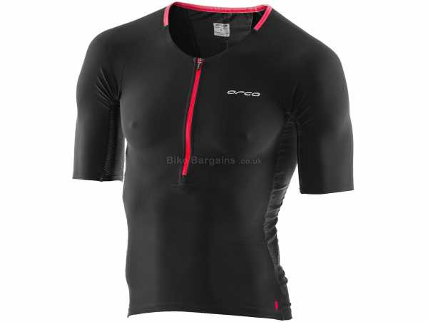 Orca 226 Perform Tri Short Sleeve Jersey XS,S, Black, Orange, Blue, Green, Short Sleeve, Zip fastening, 2 rear pockets