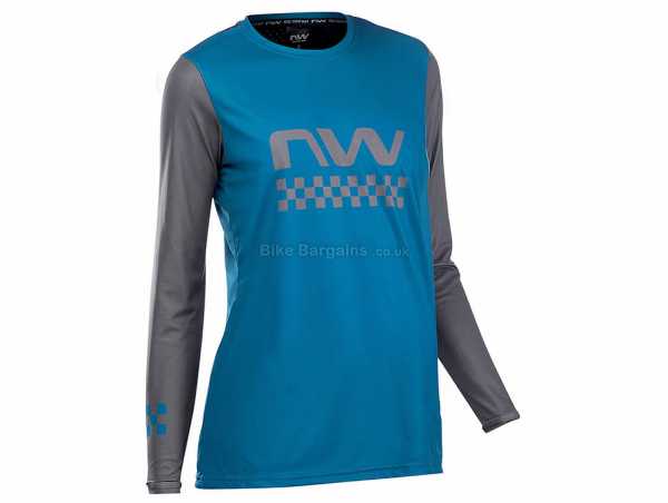Northwave Edge Ladies Long Sleeve Jersey M, Grey, Blue, Purple