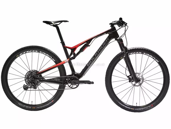 B'Twin Rockrider 29" XC 900 S Carbon Full Suspension Mountain Bike S, Black, Red, Carbon Frame, 29" Wheels, 11.9kg, 12 Speed, Disc Brakes, Single Chainring