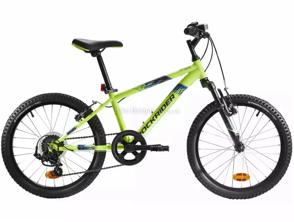 B'Twin Rockrider ST 500 Kids 20" Mountain Bike One Size, Yellow, Black, Steel Frame, 6 Speed, Caliper Brakes, Single Chainring, 14.3kg, 20" Wheels