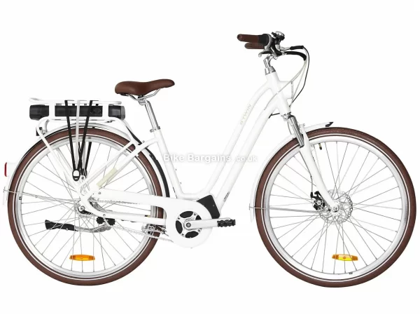 B'twin Elops 920 Low Frame Alloy Electric Bike L,XL, White, Alloy Frame, 700c Wheels, 7 Speed, Disc Brakes, Hardtail, Suspension, Single Chainring