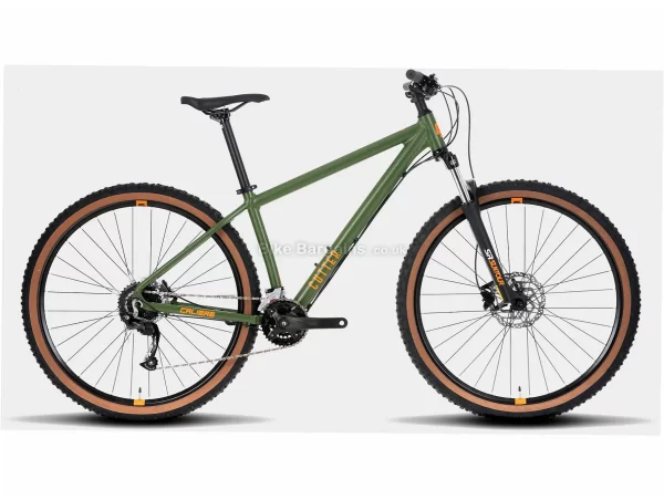 Calibre Cutter Alloy Hardtail Mountain Bike S, Green, Alloy Frame, 27.5", 29", 18 Speed, Double Chainring, Disc, Hardtail