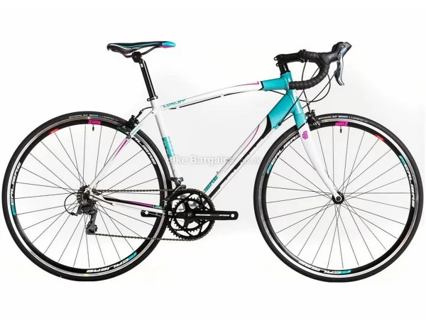 Calibre Loxley Ladies Alloy Road Bike 2019 49cm, 54cm, Turquoise, White, Alloy, 8 Speed, Calipers, 10.9kg, Ladies