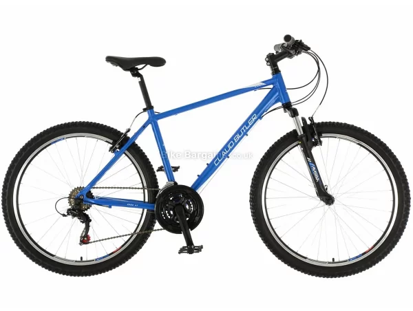 Claud Butler Edge Hardtail Mountain Bike 2022 14",16",18",20", Blue, Alloy Frame, Tourney 18 Speed Groupset, Caliper Brakes, 26" Wheels, 14kg
