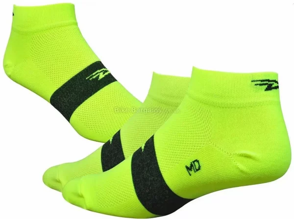 Defeet Aireator Speede Team 1" Socks L,XL, Pink, Yellow, Black