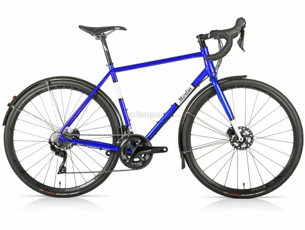 Merlin All-Road 105 Steel Road Bike 47cm,50cm,53cm,56cm,59cm, Blue, White, 700c wheels, Steel Frame, Disc Brakes, 105 22 Speed Drivetrain