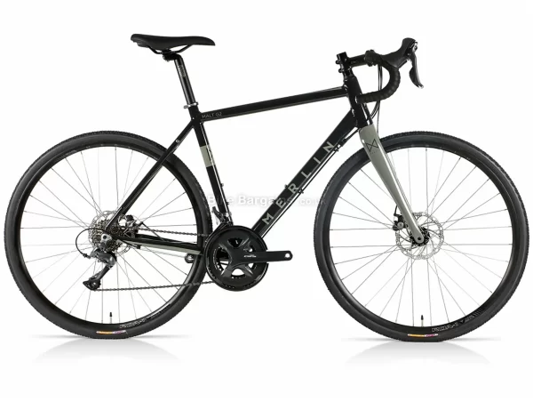 Merlin Malt G2 Claris Alloy Gravel Bike 2022 59cm, Black, Grey, Alloy Frame, Disc Brakes, 16 Speed, 700c Wheels, Double Chainring, 11.3kg