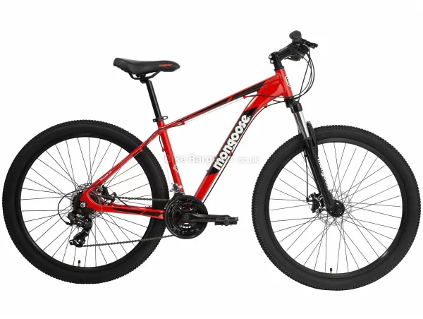 Mongoose Villain 1 Alloy Mountain Bike 2020 S,M,L, Red, Black, Alloy Frame, Disc, 21 Speed, Triple Chainring, Hardtail