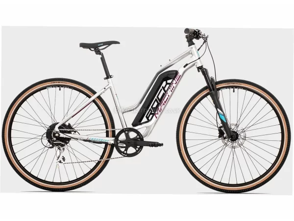 Rock Machine Crossride E350 Lady Touring Ladies Alloy Electric Bike L, White, Black, Alloy Frame, 8 Speed, 29" Wheels, 20.7kg, Disc, Single Chainring, Hardtail Frame, Front Suspension