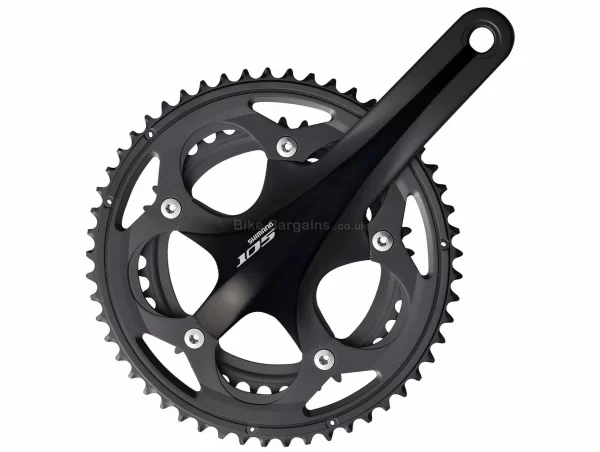 Shimano 105 5750 10 Speed Double Chainset 165mm, 170mm, 172.5mm, 175mm, Black, 10 Speed, Double, 845g, Road